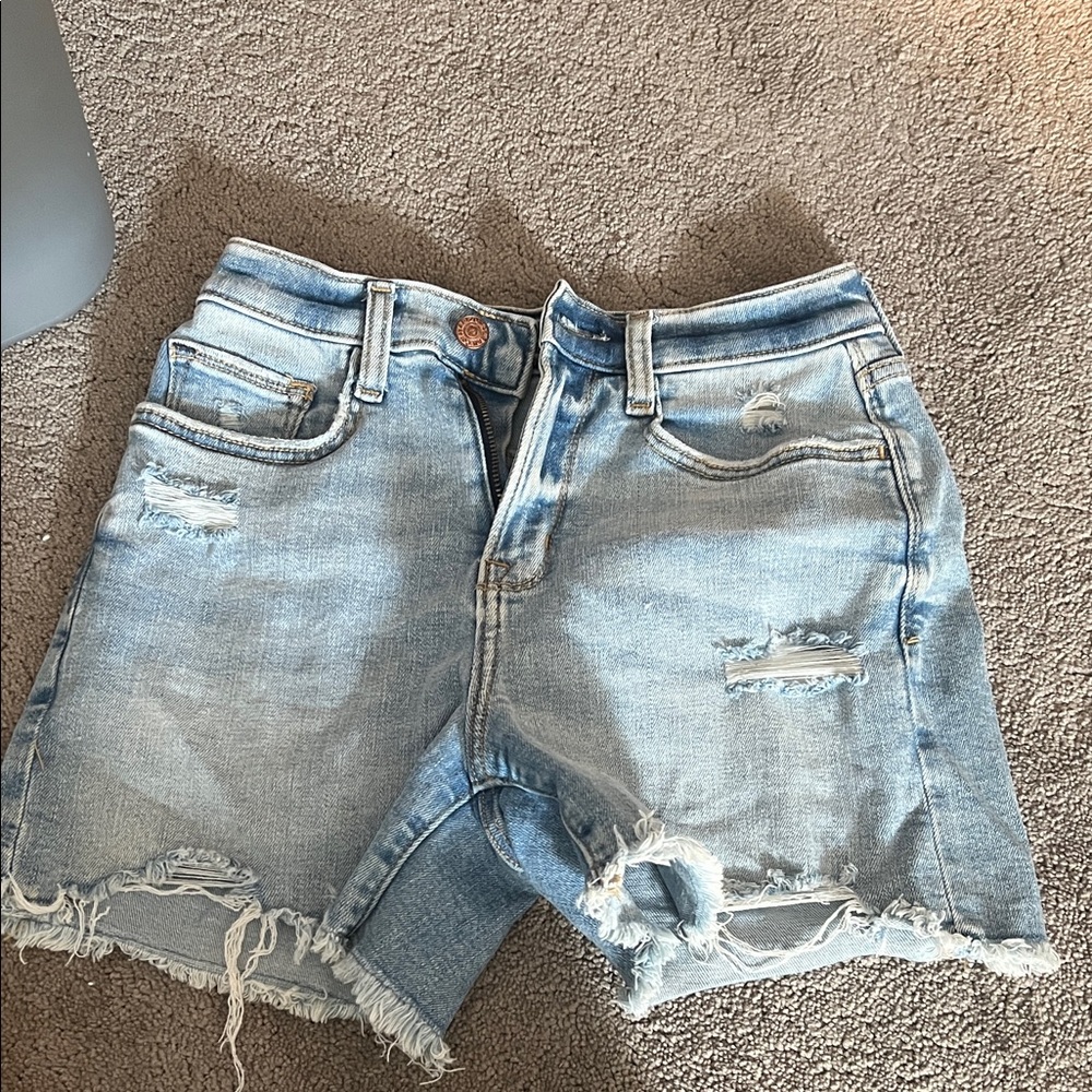 Arizona Jean Company Light Blue Ripped Denim Shorts